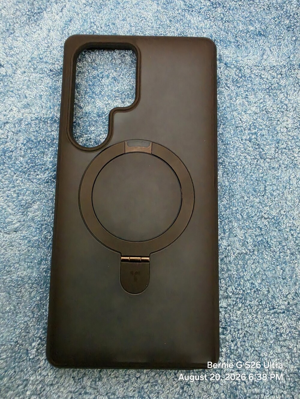 Samsung Black Protective Case with Built-In Ring for Galaxy S25 Ultra